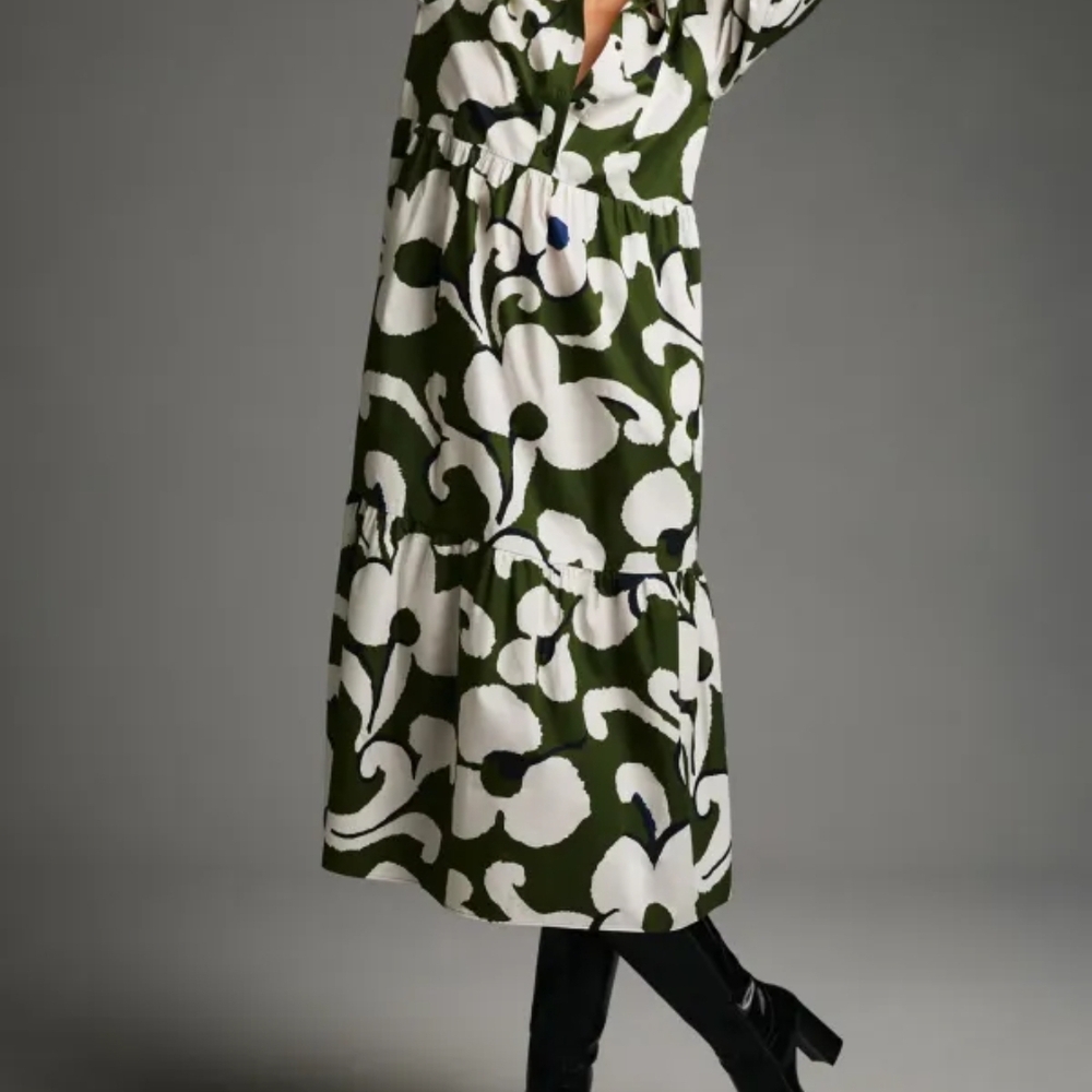 Anthropologie Olive and Ivory Midi Dress
